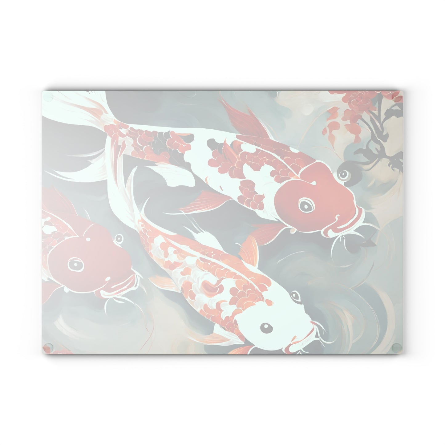 Koi Pond Tempered Glass Cutting Board