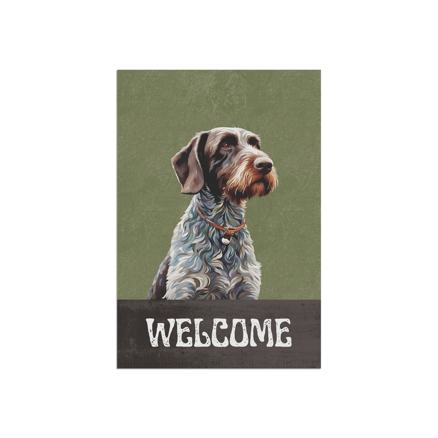 German Wirehaired Pointer Welcome 2-Sided Garden & House Flag/Banner