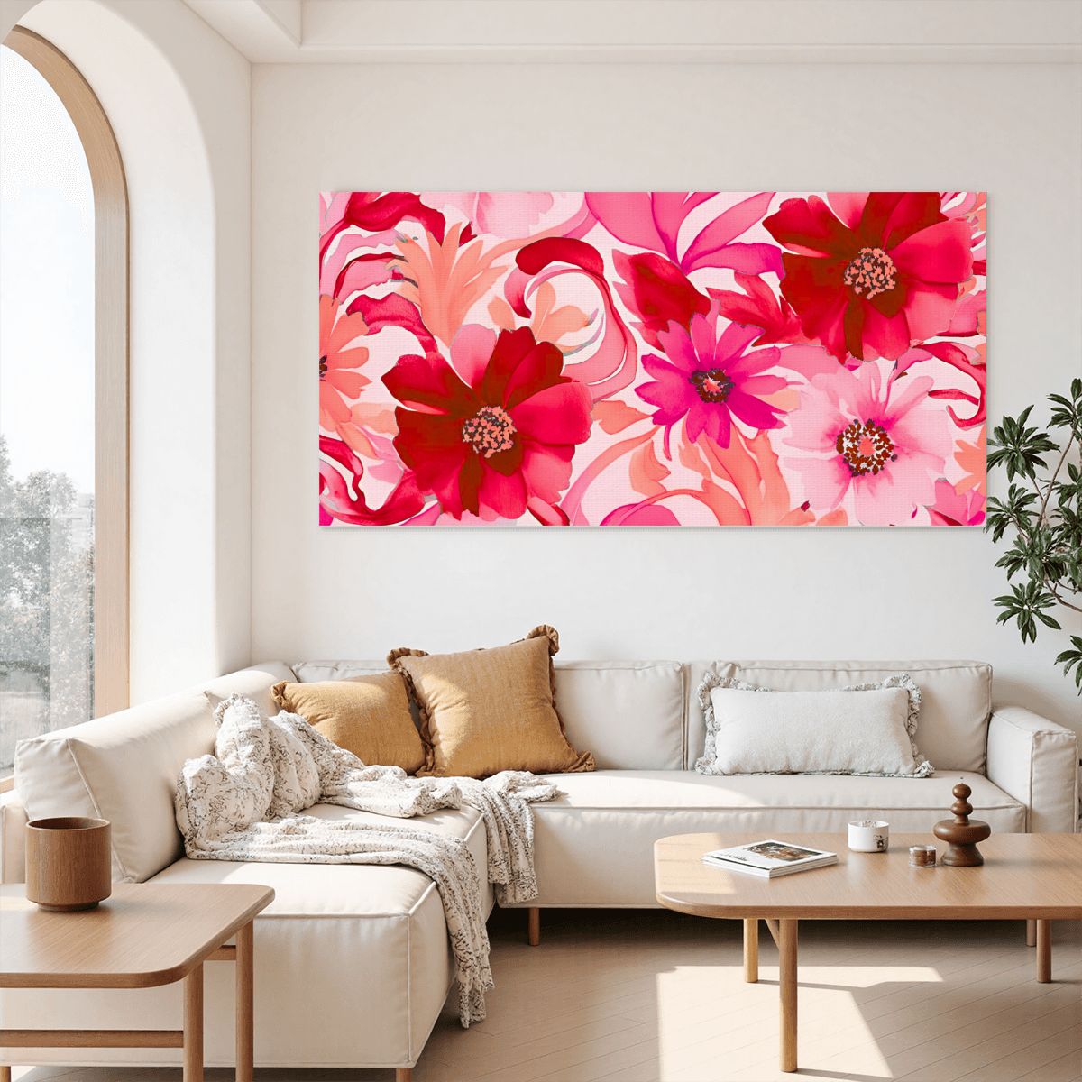 60" x 30" Printed Canvas Fabric Wall Art - No Frame (Made in USA)