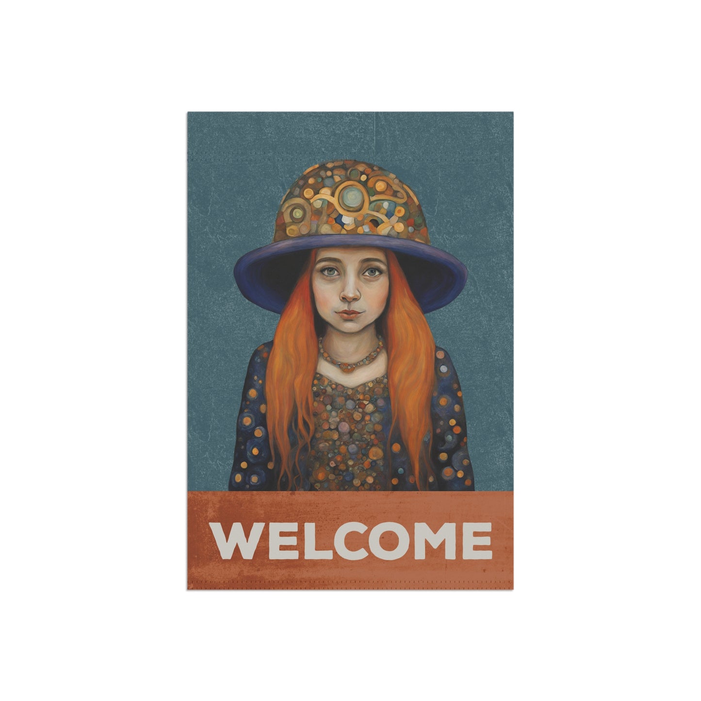 Gnome Girl Welcome 2-Sided Garden & House Flag/Banner