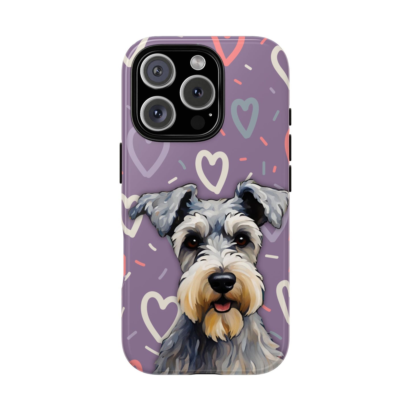 Miniature Schnauzer Love iPhone Samsung Galaxy Google Pixel Glossy Tough Case