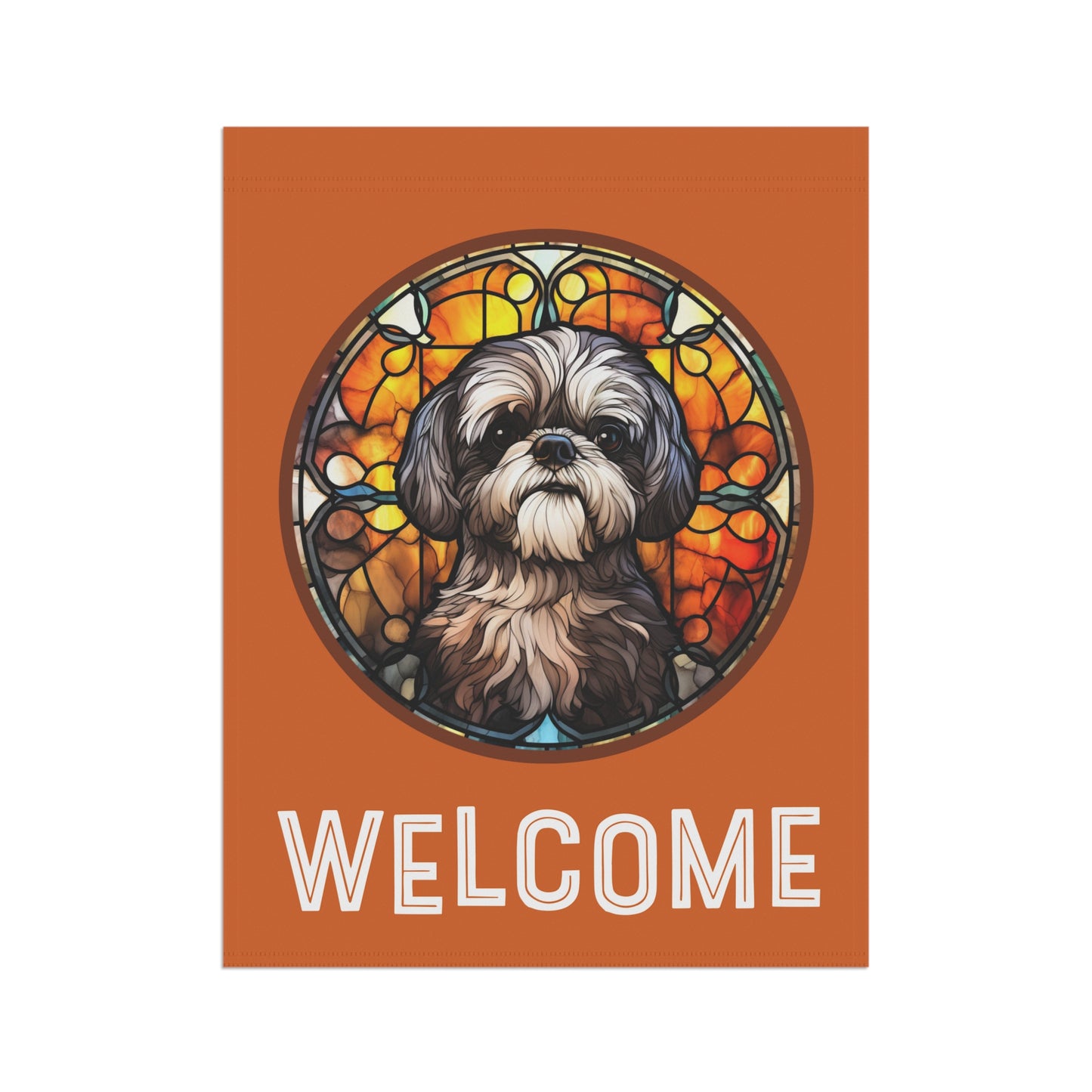 Lhasa Apso Welcome 2-Sided Garden & House Flag/Banner