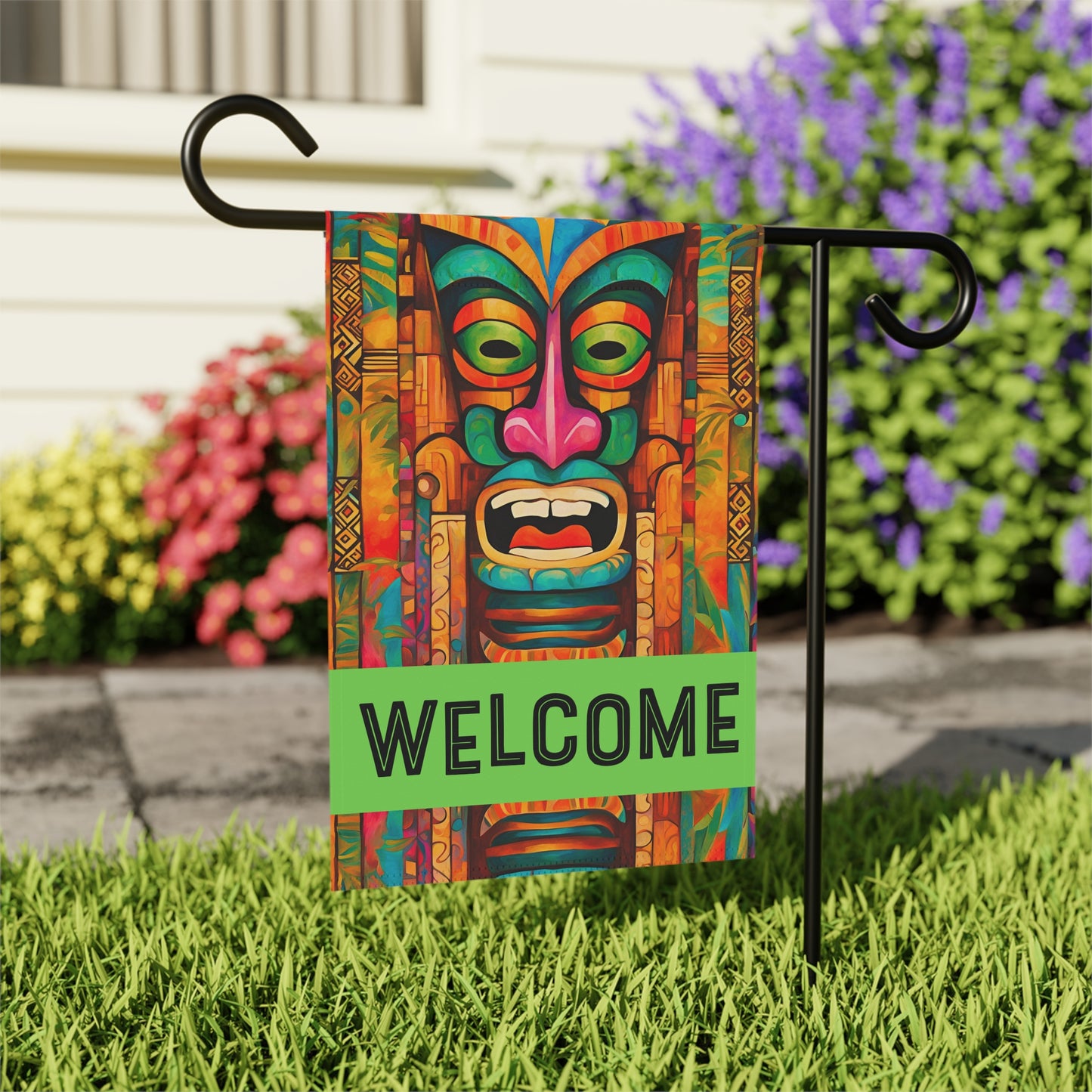 Tiki Jive Welcome 2-Sided Garden & House Flag/Banner