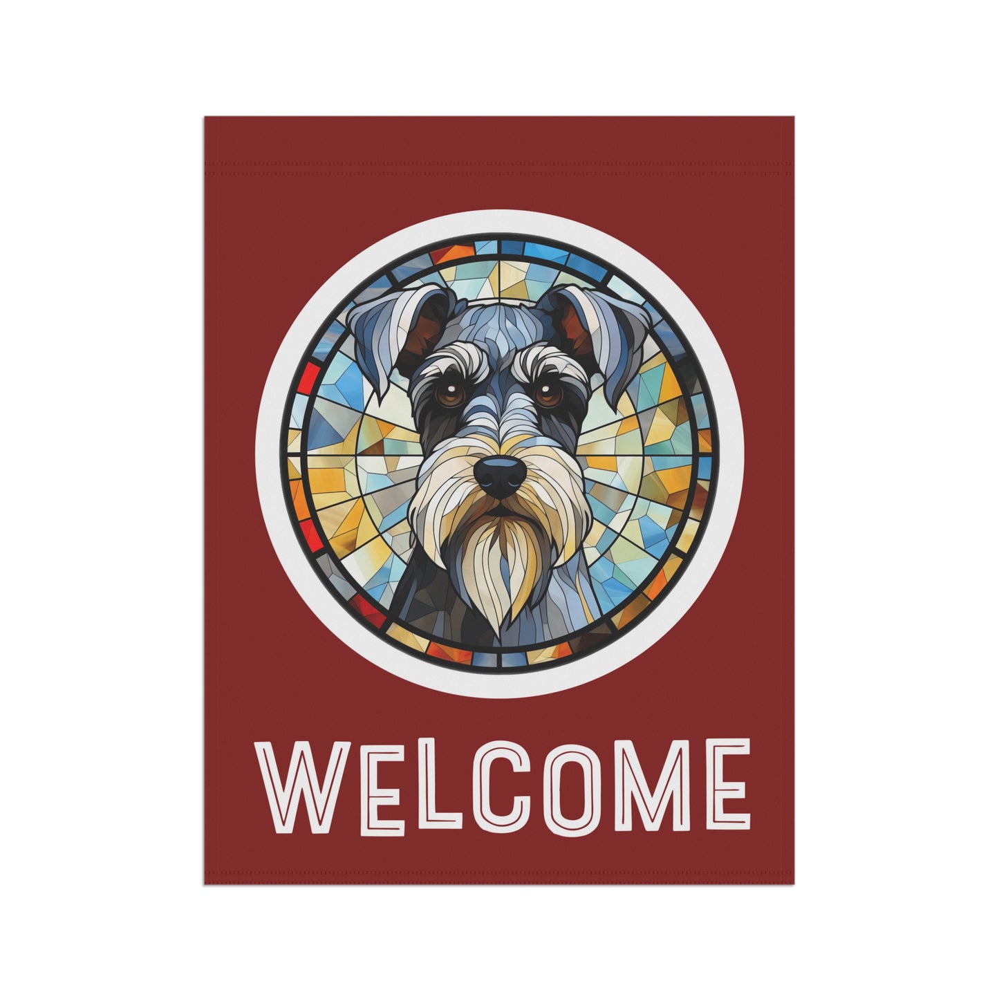 Miniature Schnauzer Welcome 2-Sided Garden & House Flag/Banner