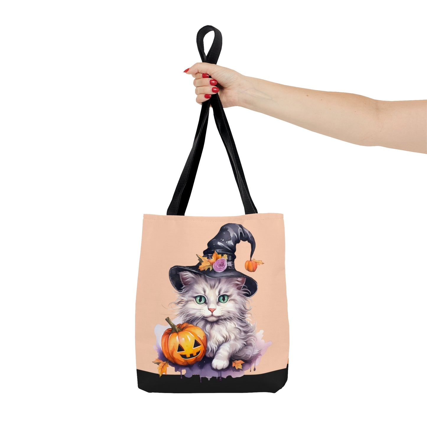 Fluffy White Kitten Halloween Tote Bag