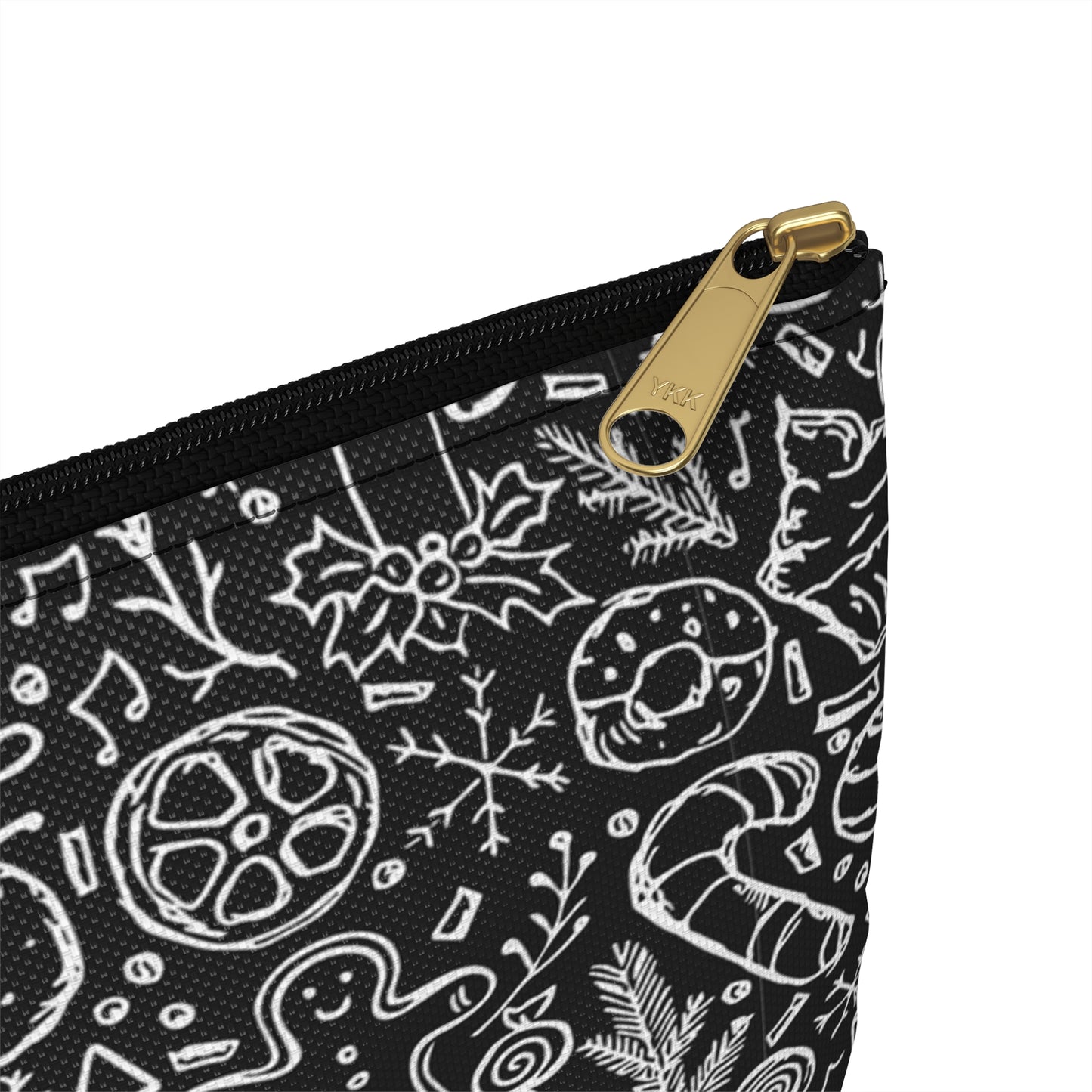 Christmas Holiday Icons in Black & White Accessory Pouch