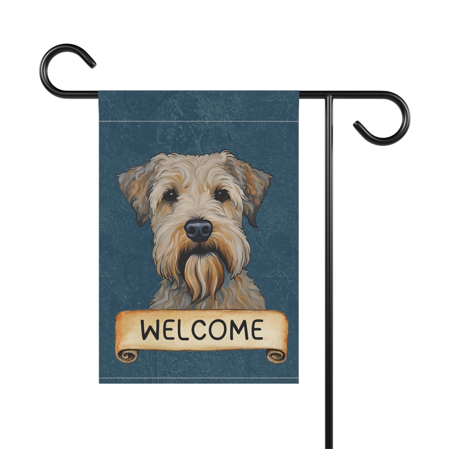 Wheaten Terrier Welcome 2-Sided Garden & House Flag/Banner