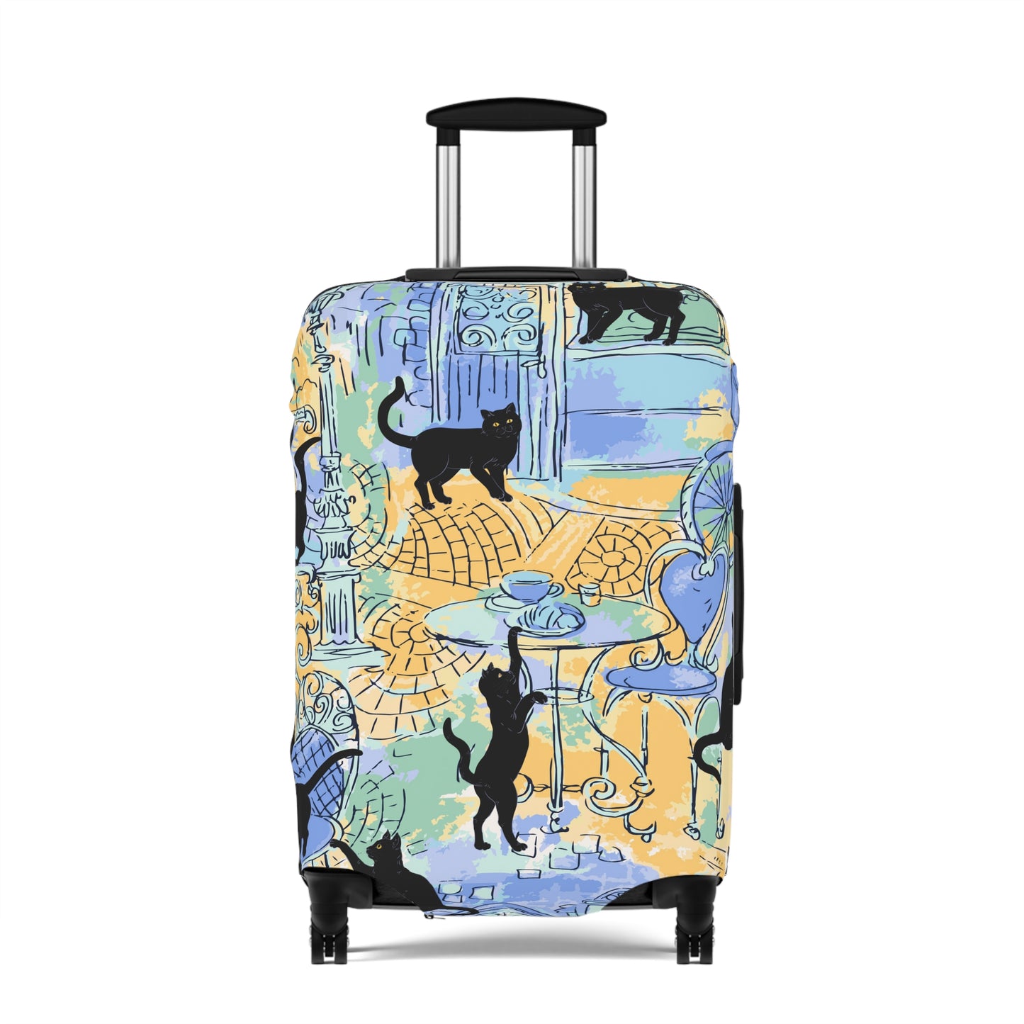 Paris Black Cats Luggage Cover