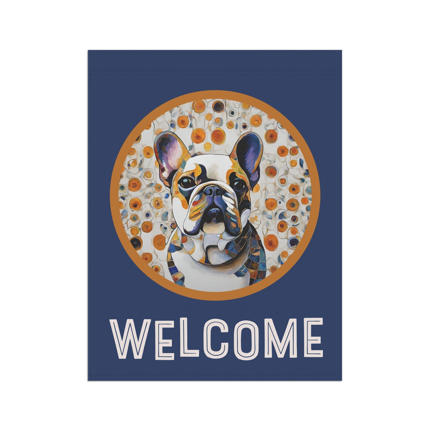 French Bulldog Art Welcome 2-Sided Garden & House Flag/Banner