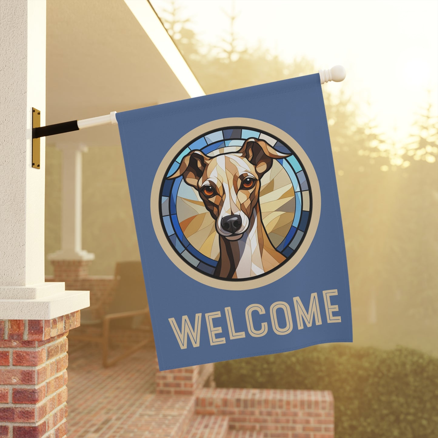 Italian Greyhound Welcome 2-Sided Garden & House Flag/Banner