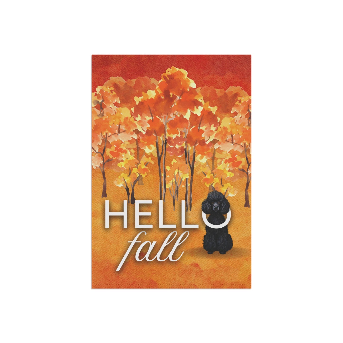 Standard Poodle Hello Fall 2-Sided Garden & House Flag/Banner