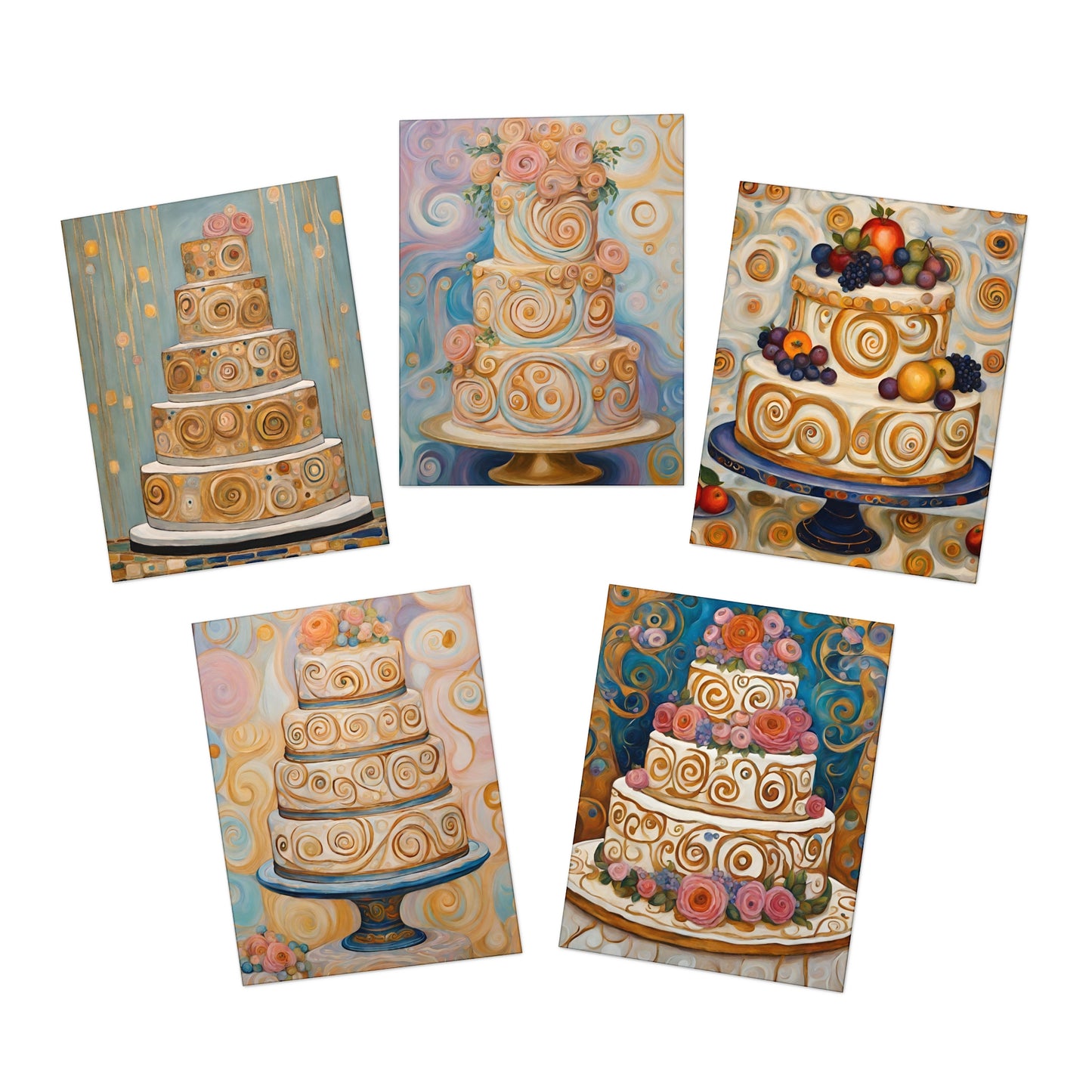 Wedding Cake Cards (5-Pack)