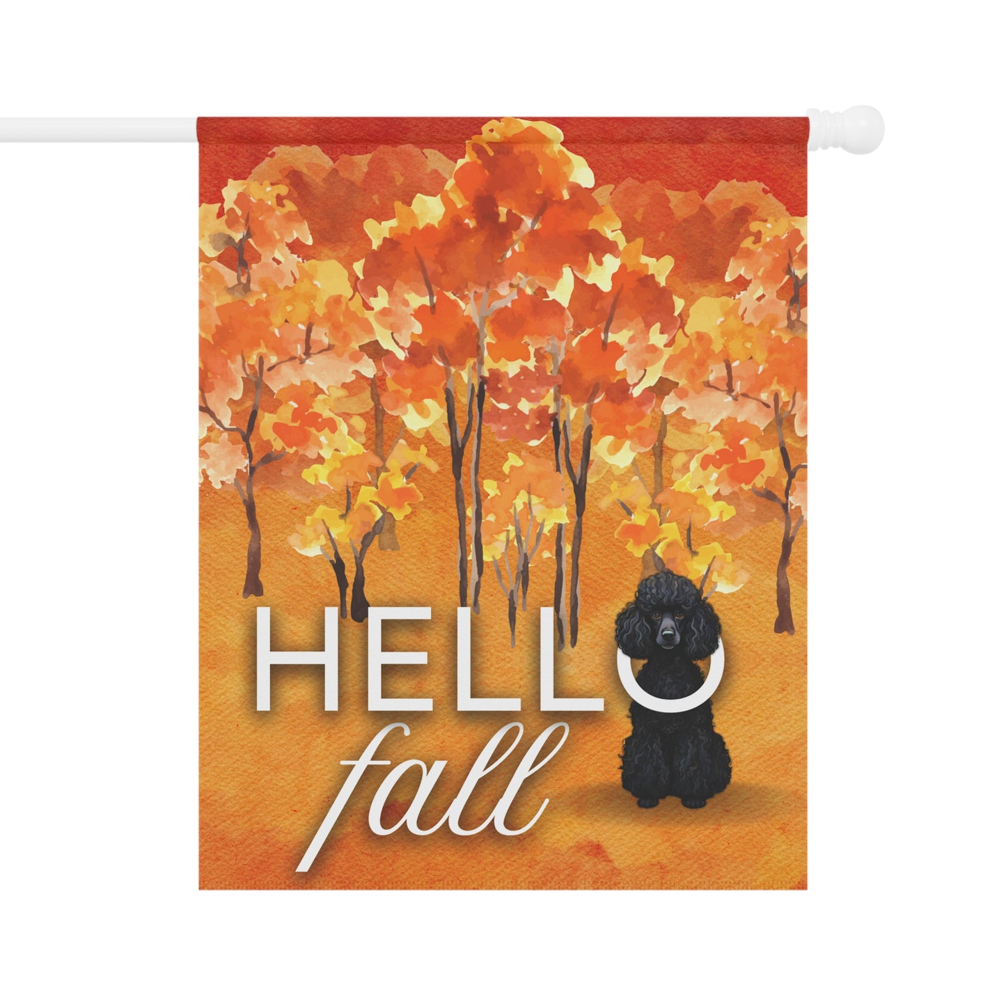 Standard Poodle Hello Fall 2-Sided Garden & House Flag/Banner