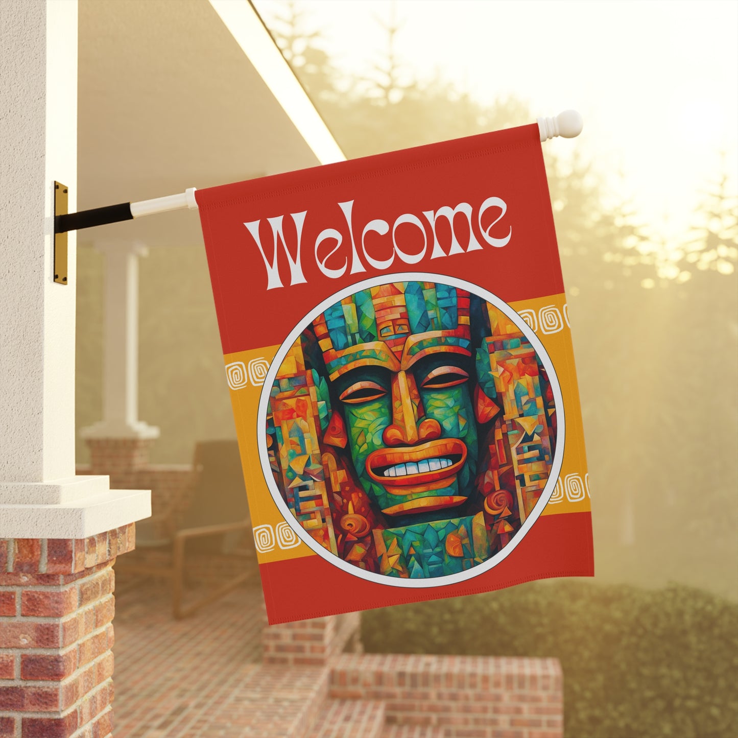 Tiki Chill Welcome 2-Sided Garden & House Flag/Banner