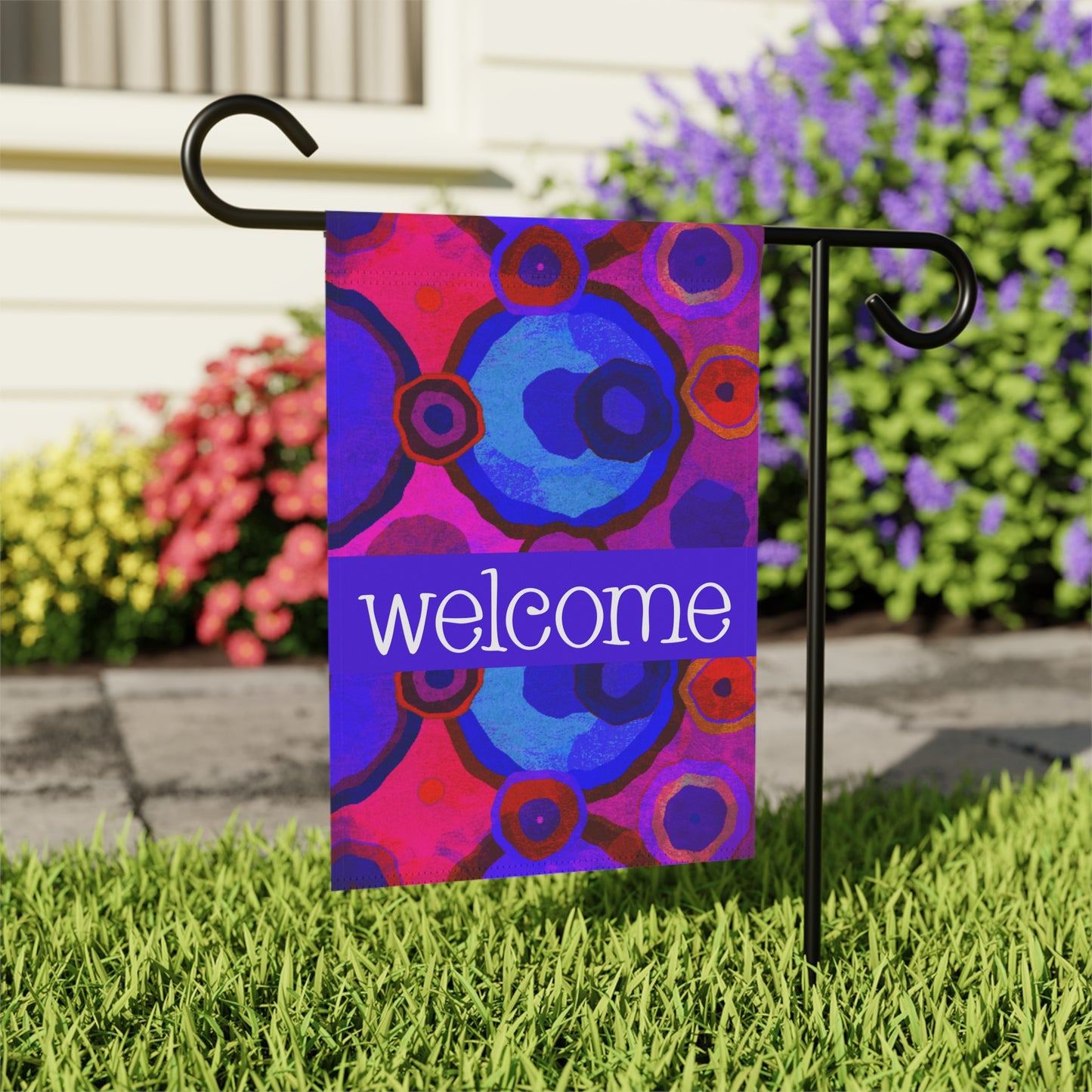 Polanco Bright Abstract Welcome 2-Sided Garden & House Flag/Banner