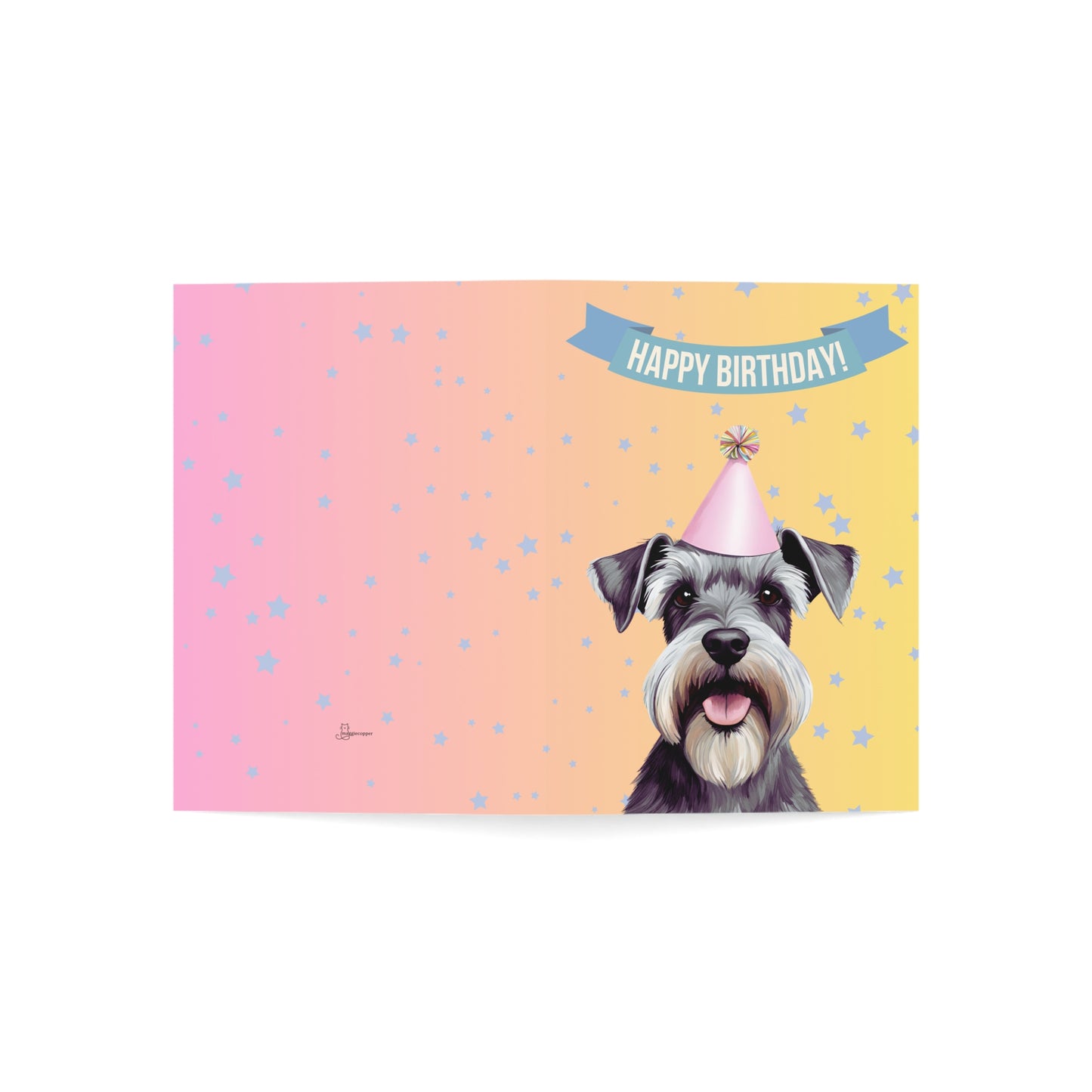 Miniature Schnauzer Happy Birthday 5 x 7 Greeting Cards (10 Pack)