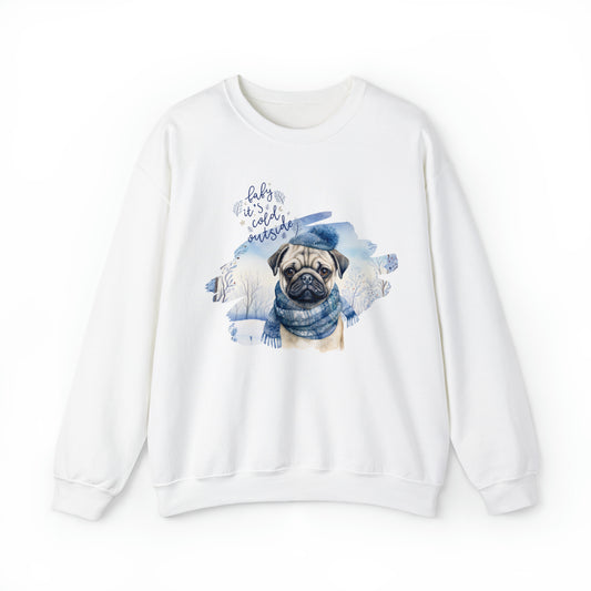 Pug It's Cold Outside Unisex Heavy Blend™ Crewneck Sweatshirt