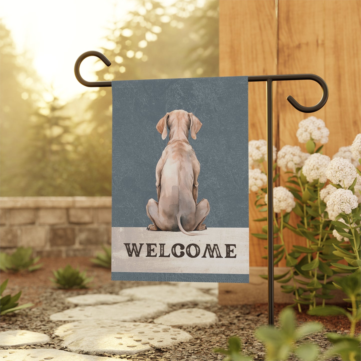 Weimaraner Welcome 2-Sided Garden & House Flag/Banner