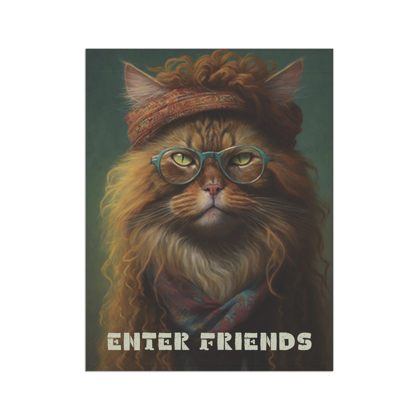 Enter Friends Bohemian Cat 2-Sided Garden & House Flag/Banner