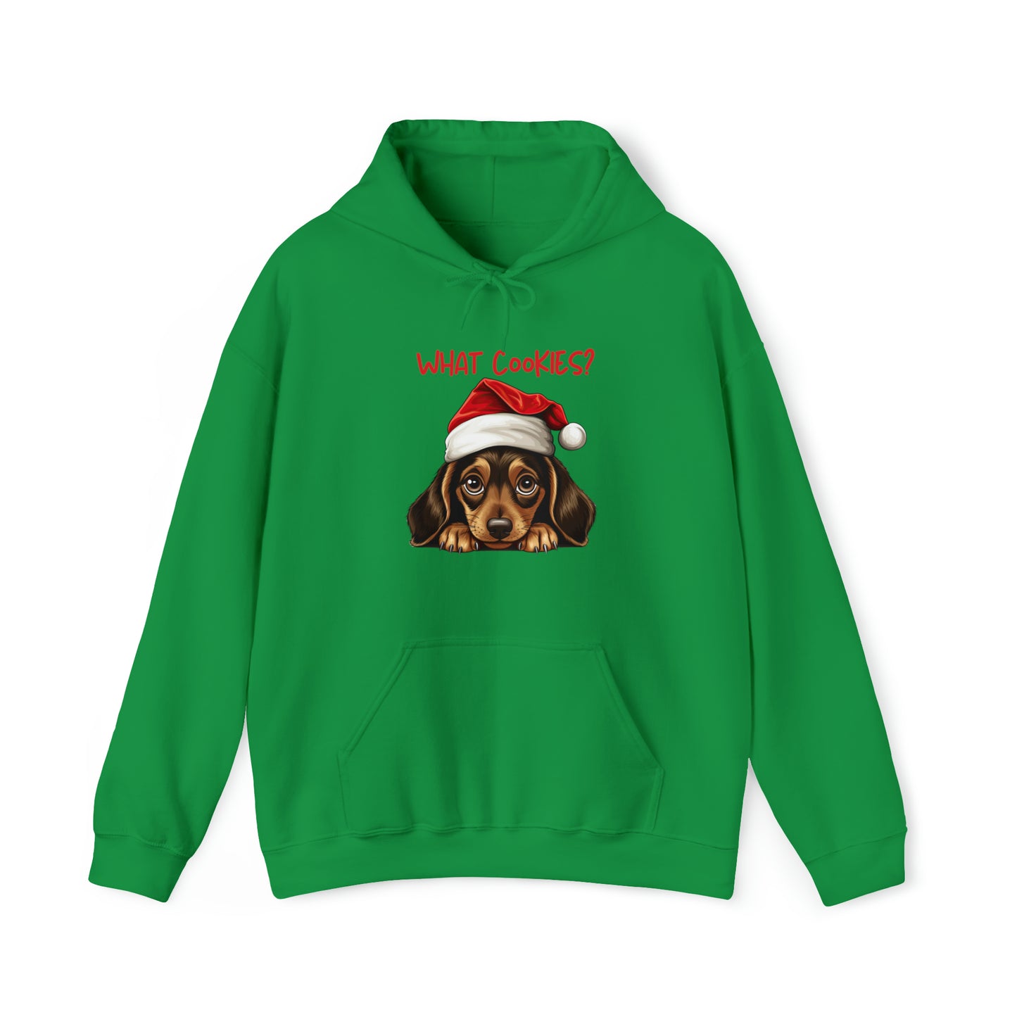 What Cookies? Dachshund in Santa Hat Unisex Heavy Blend™ Hooded Sweatshirt