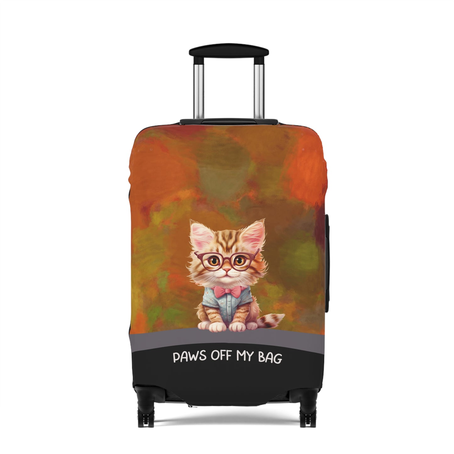 Kitten In Denim Shirt Paws Off My Bag Luggage Cover