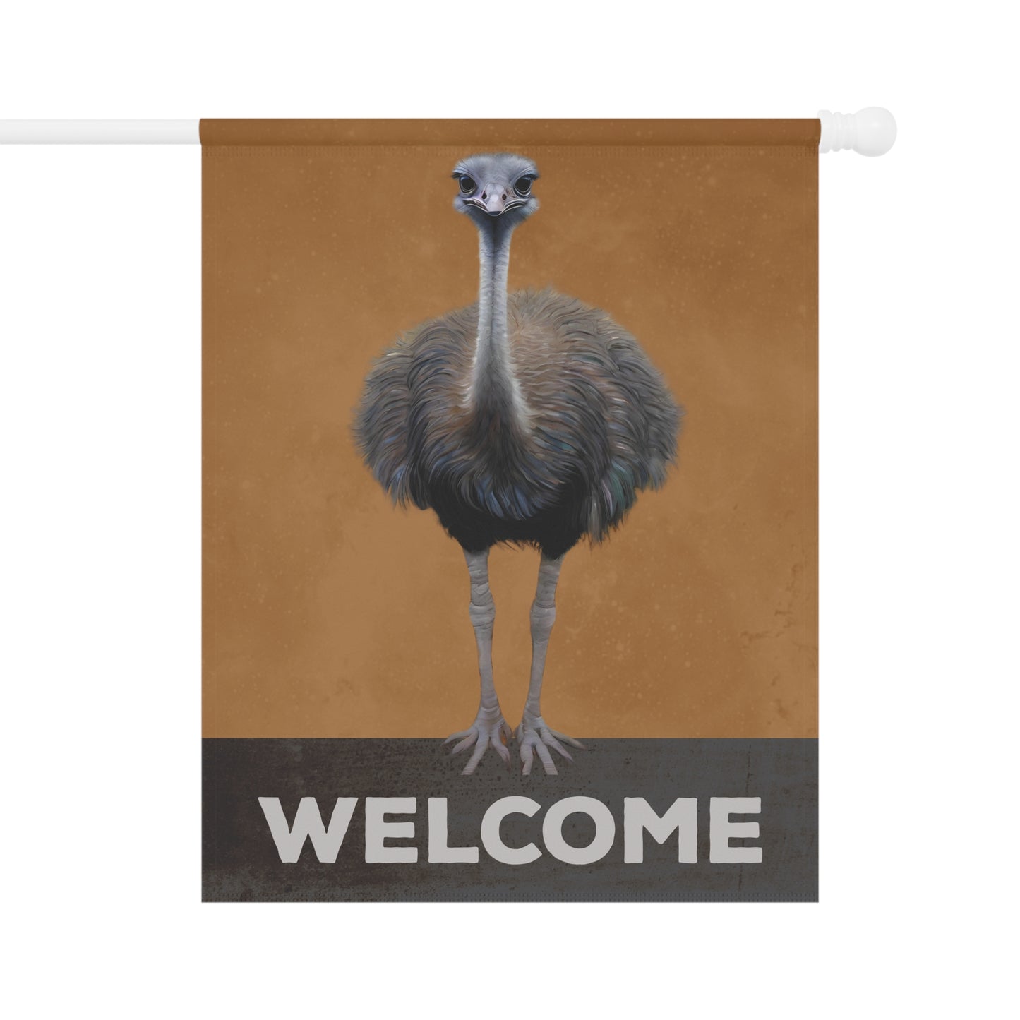 Ostrich Welcome 2-Sided Garden & House Flag/Banner