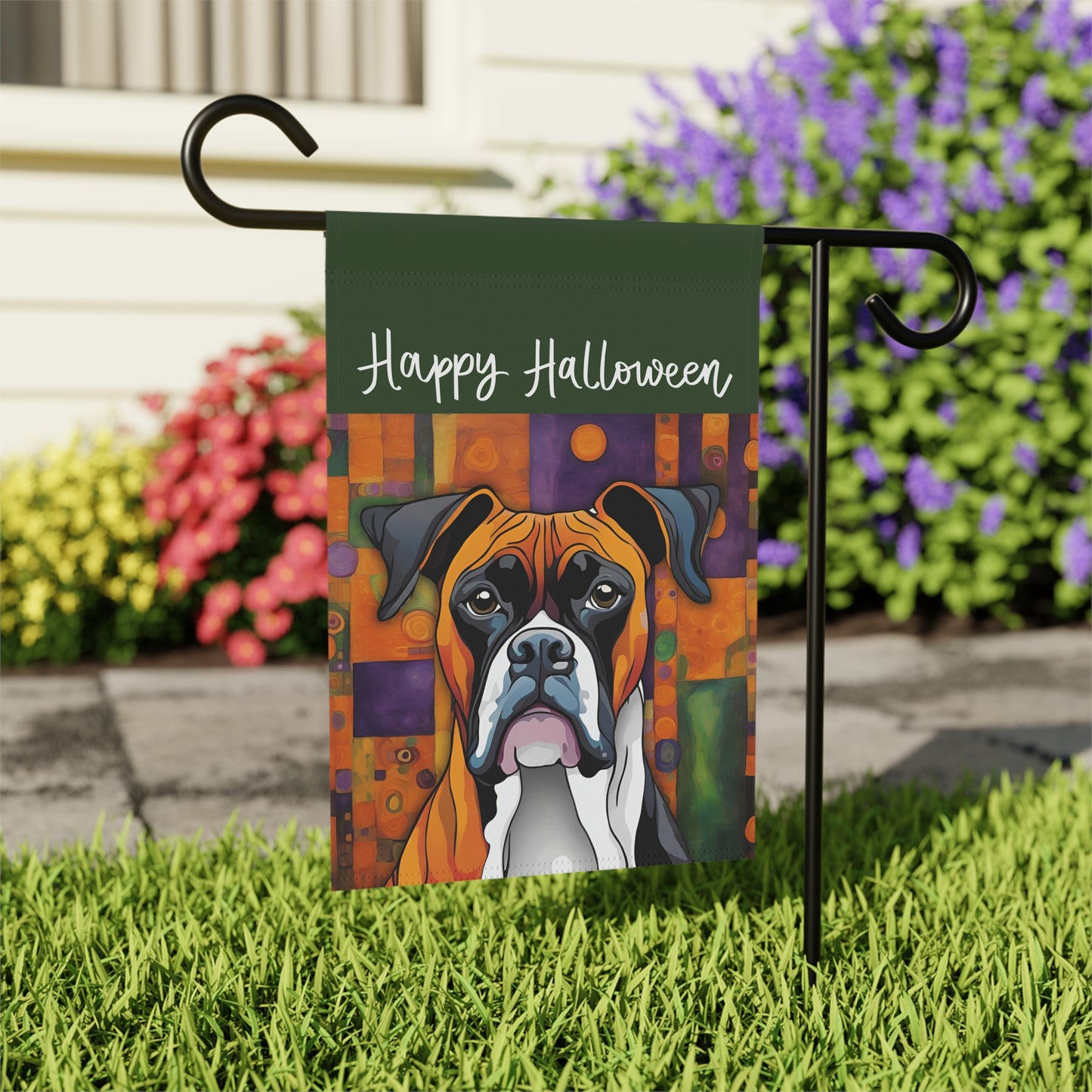 Boxer Happy Halloween 2-Sided Garden & House Flag/Banner