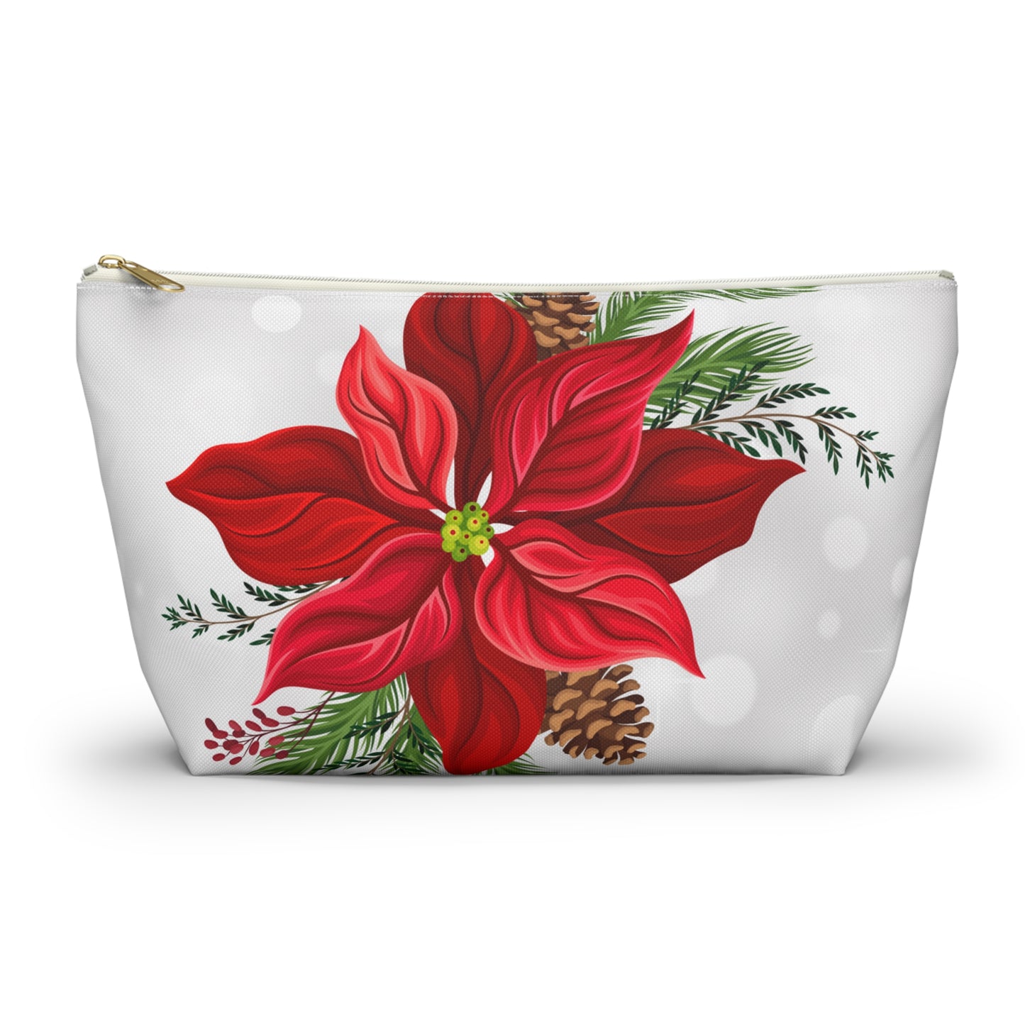 Big Poinsettia Accessory Pouch w T-bottom