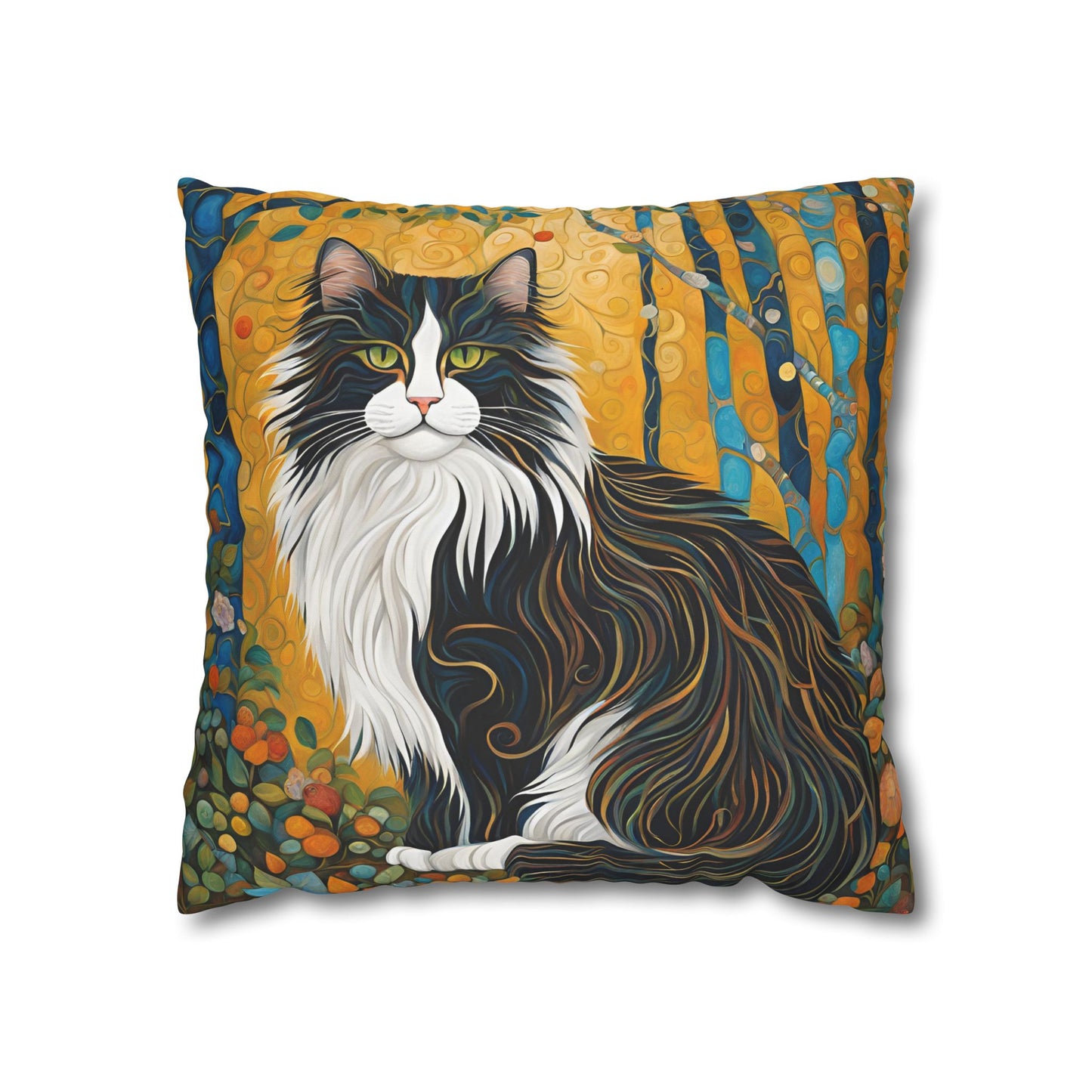 Norwegian Forest Cat Square Poly Canvas Pillowcase