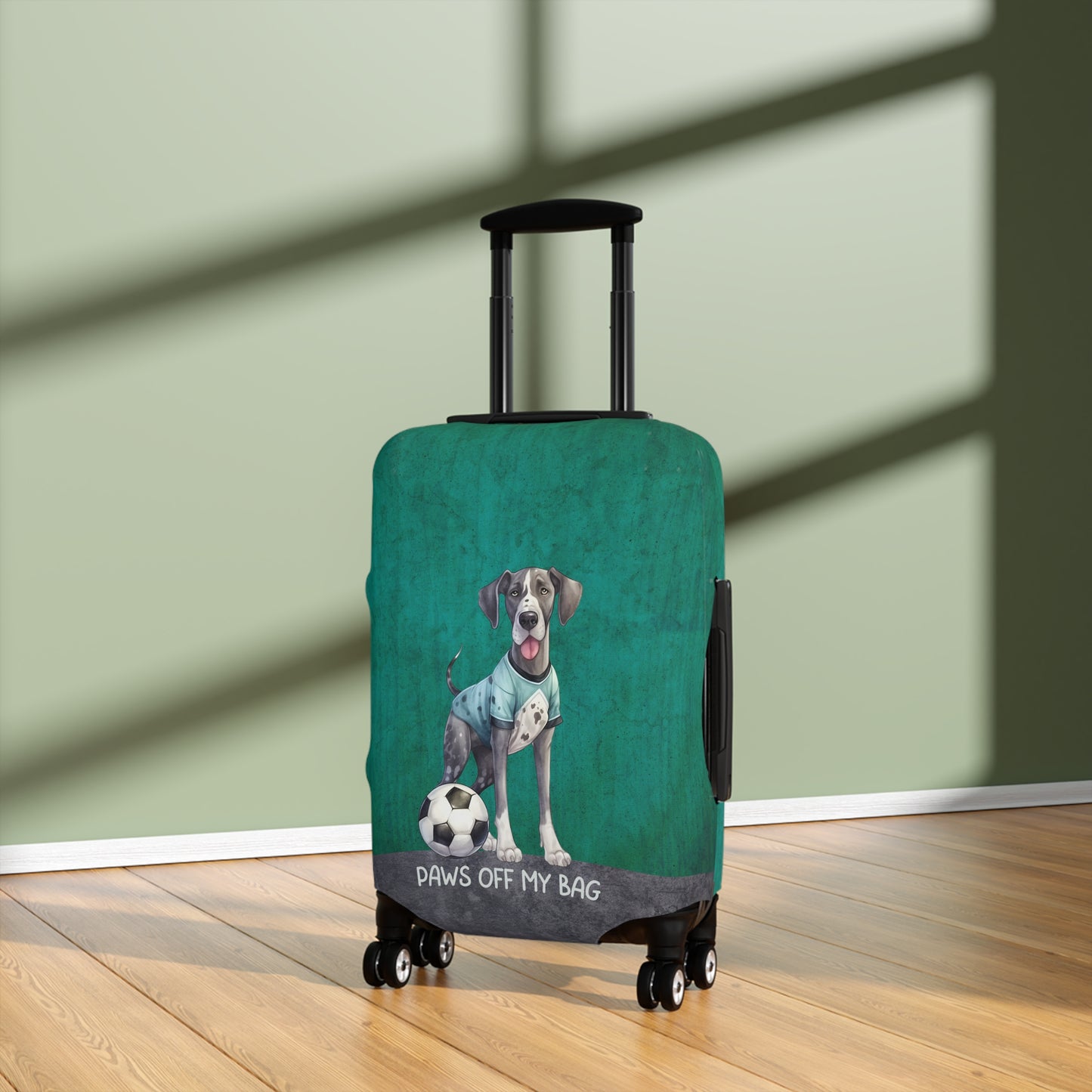 Great Dane with Soccer Ball Paws Off My Bag Luggage Cover