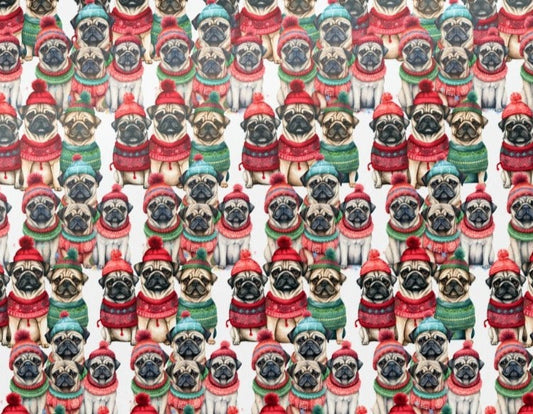 Christmas Pugs Wrapping Papers