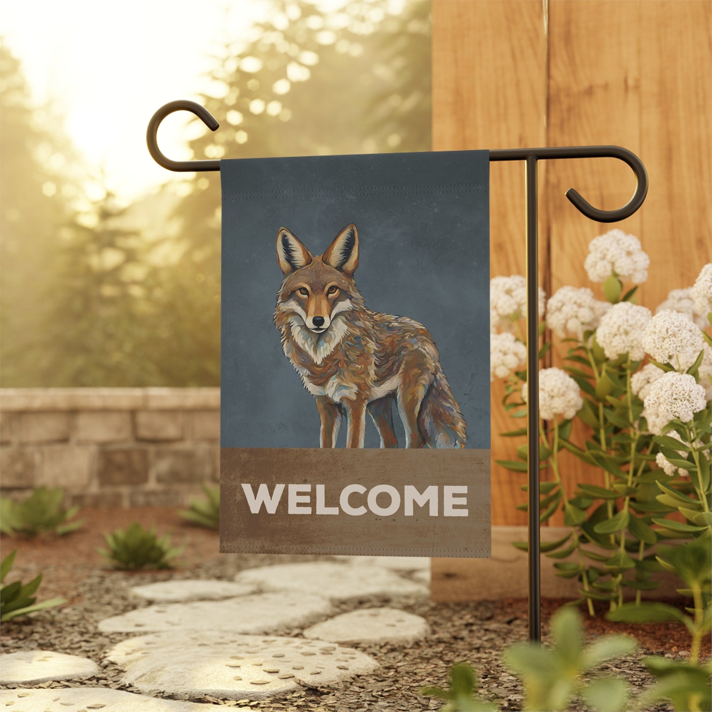 Coyote Welcome 2-Sided Garden & House Flag/Banner