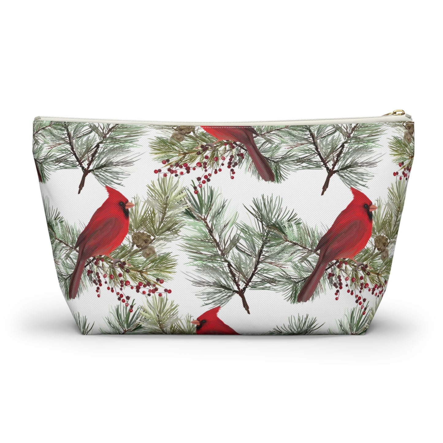 Winter Cardinals Accessory Pouch w T-bottom