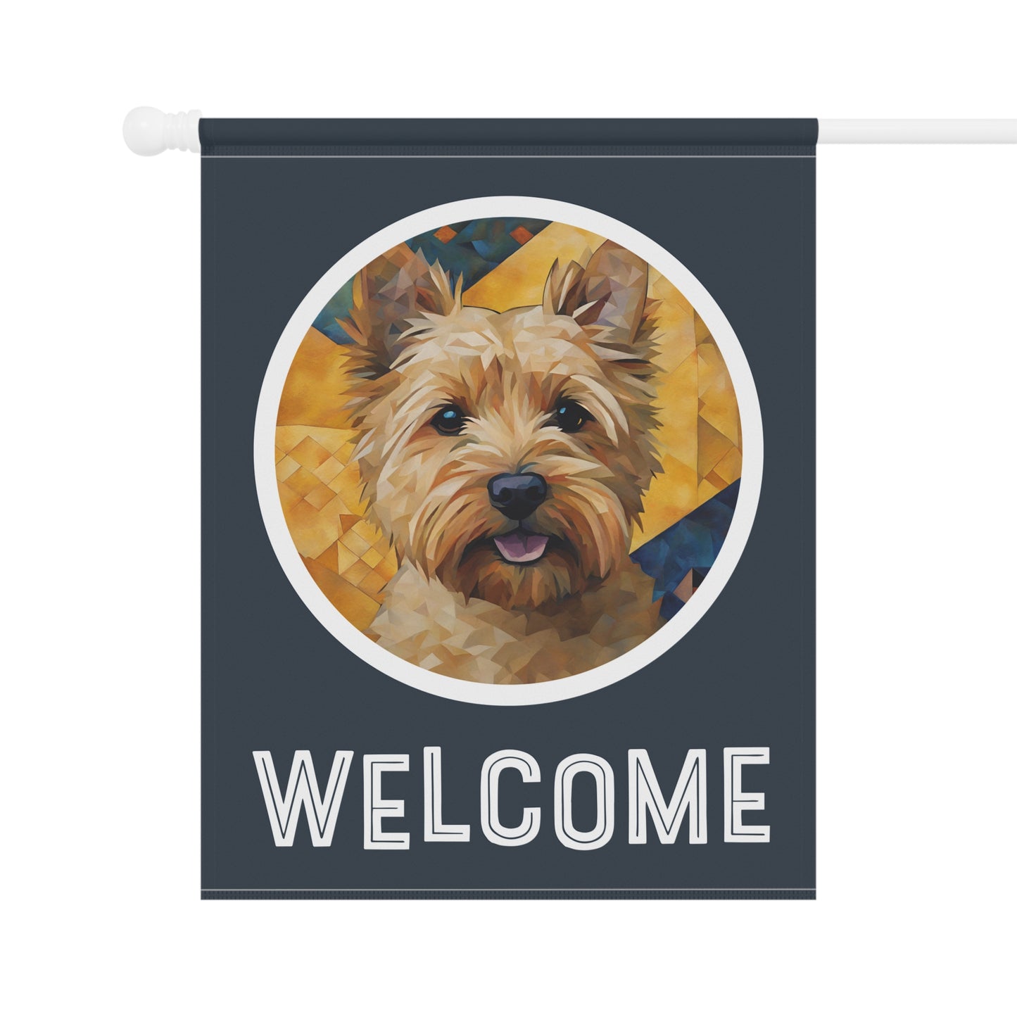 Norwich Terrier Welcome 2-Sided Garden & House Flag/Banner
