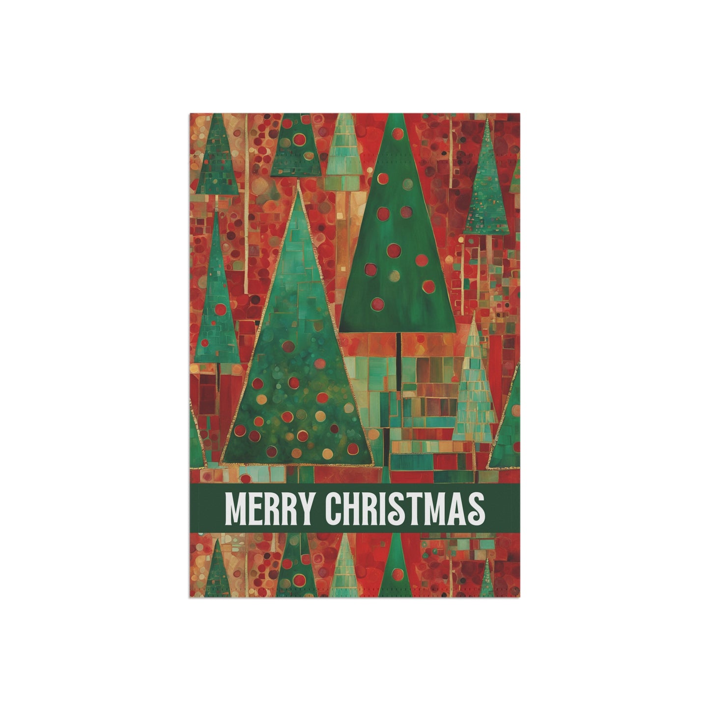 Merry Christmas Trees 2-Sided Garden & House Flag/Banner