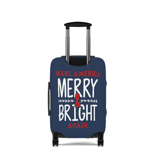 Bold Make America Merry & Bright Again Navy Luggage Cover