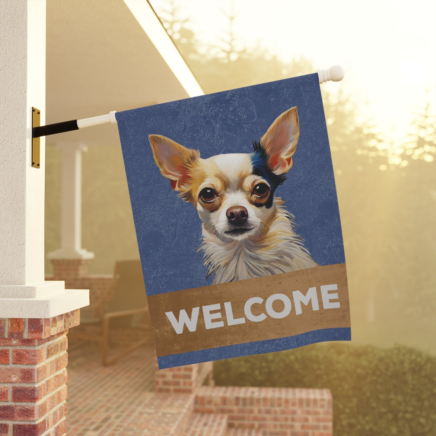 Chihuahua Welcome 2-Sided Garden & House Flag/Banner