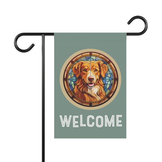 Nova Scotia Duck Tolling Retriever Welcome 2-Sided Garden & House Flag/Banner