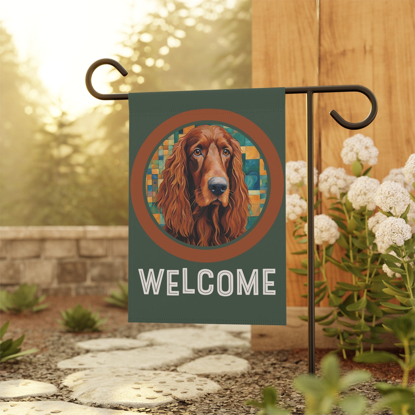 Irish Setter Welcome 2-Sided Garden & House Flag/Banner