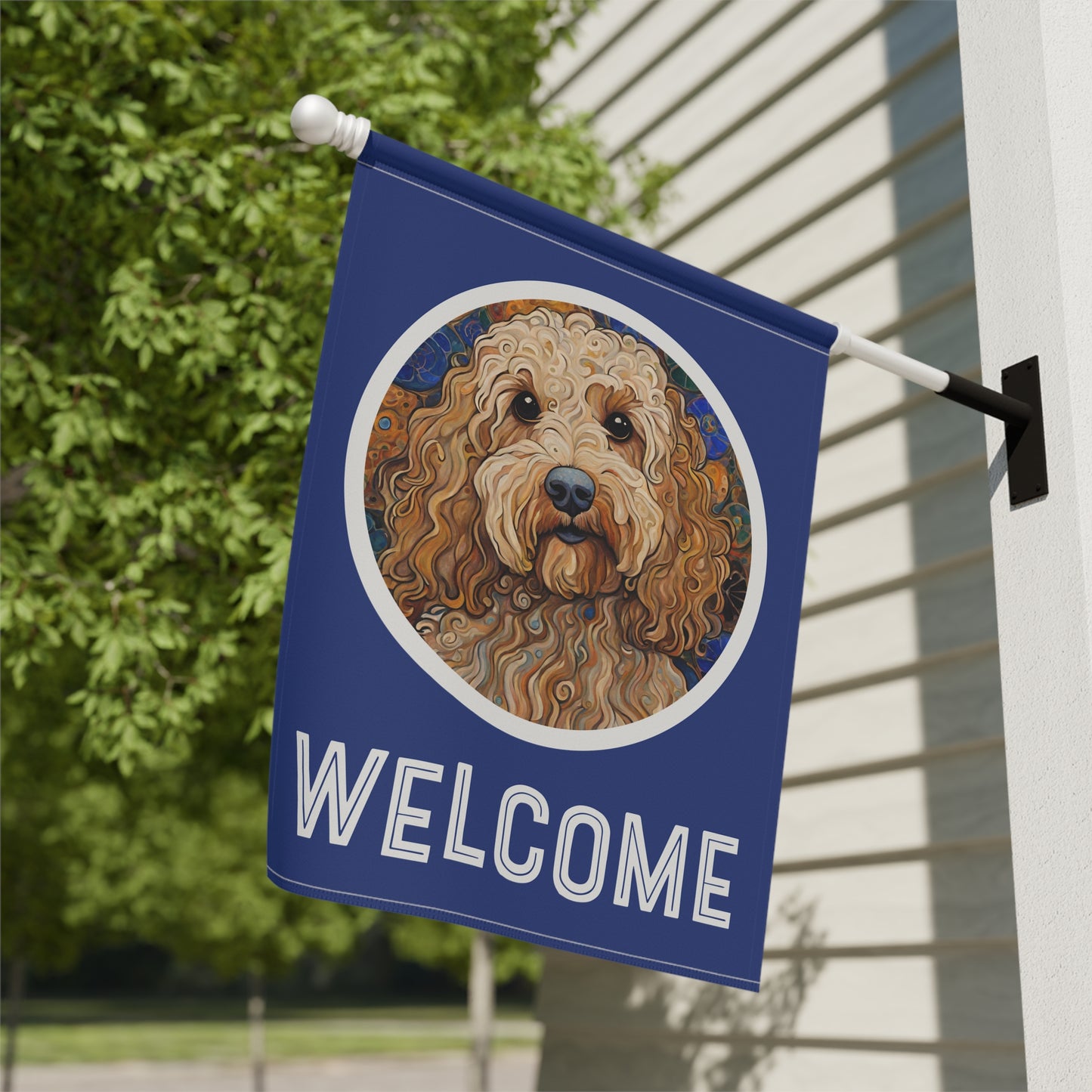 Goldendoodle Welcome 2-Sided Garden & House Flag/Banner