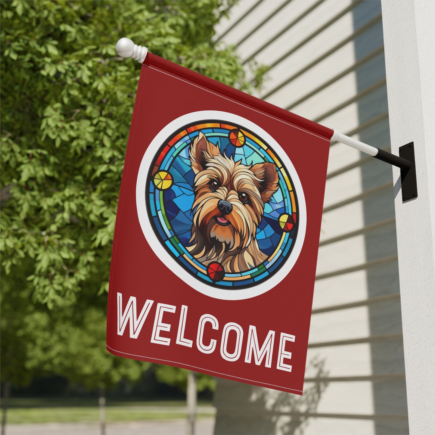 Yorkshire Terrier Welcome 2-Sided Garden & House Flag/Banner