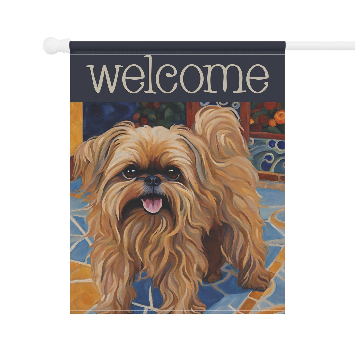 Brussels Griffon Welcome 2-Sided Garden & House Flag/Banner