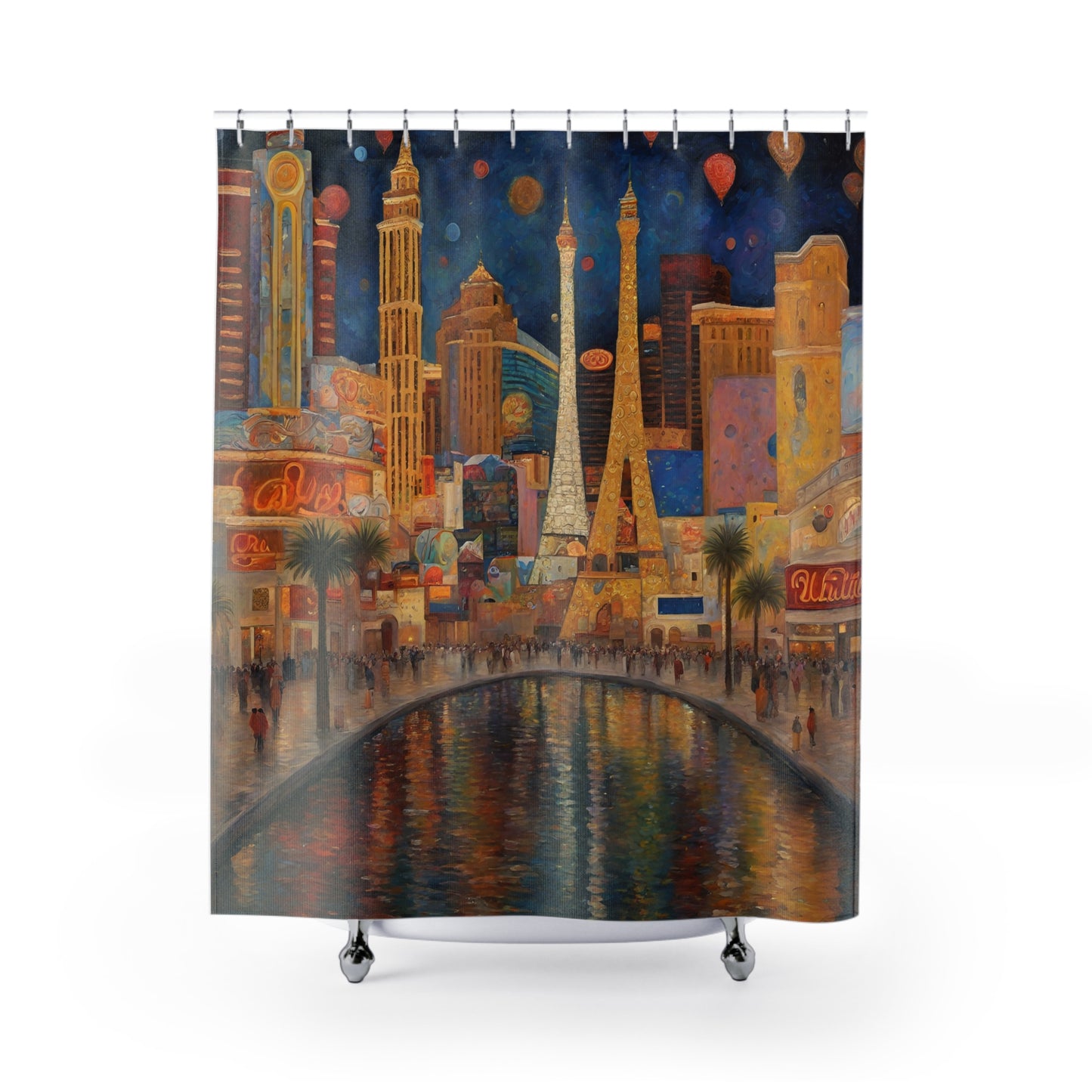 Let's Travel Polyester Shower Curtain