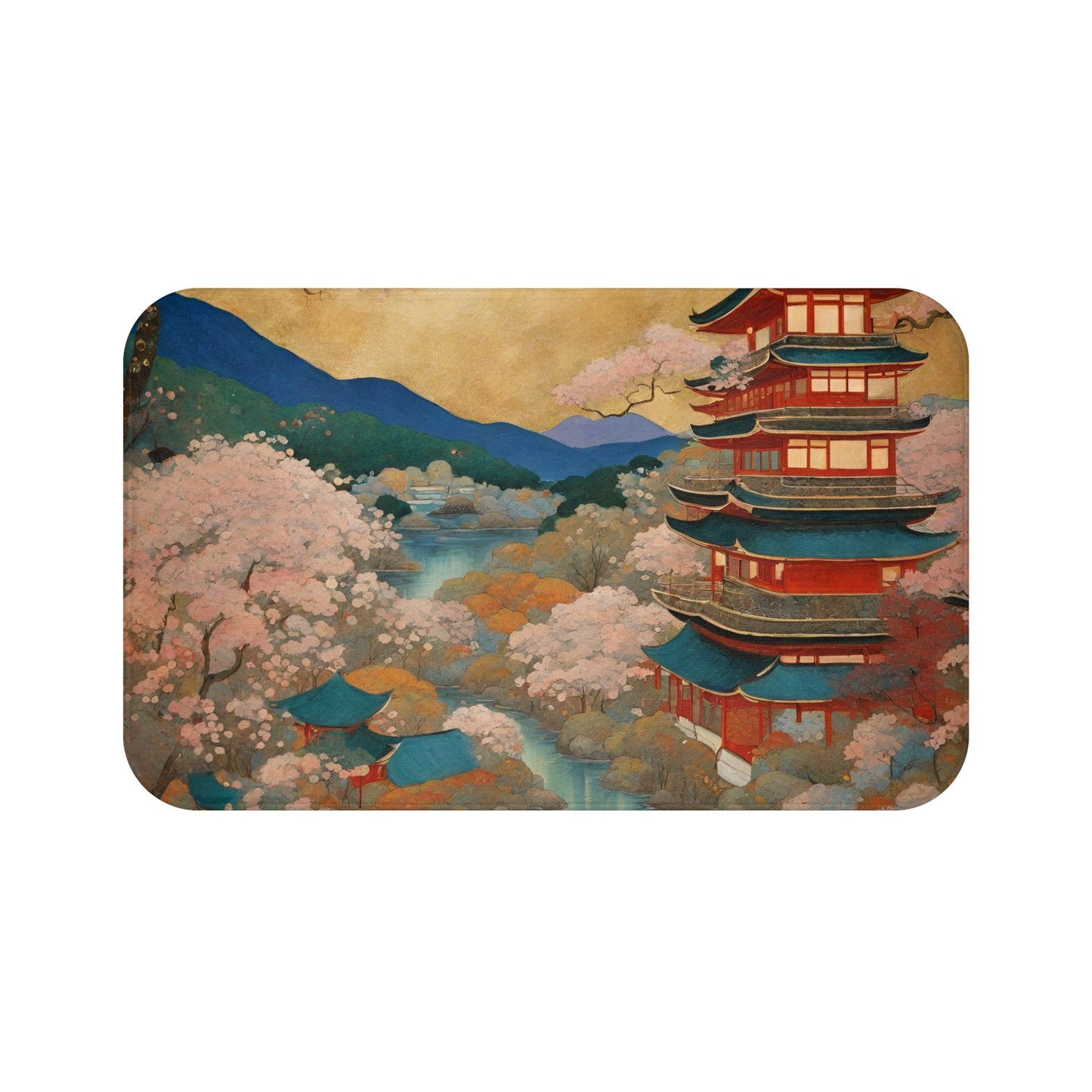 Serene Pagoda Microfiber Bath Mat