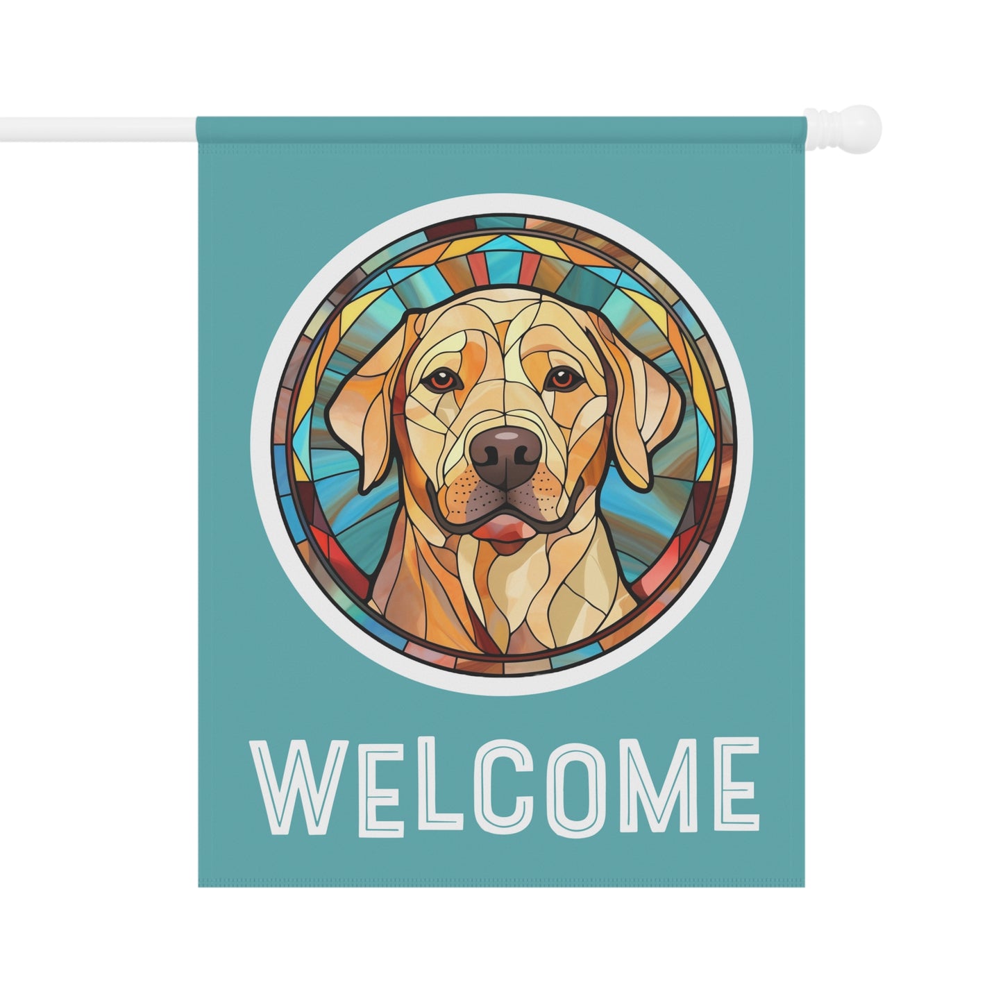 Yellow Labrador Welcome 2-Sided Garden & House Flag/Banner