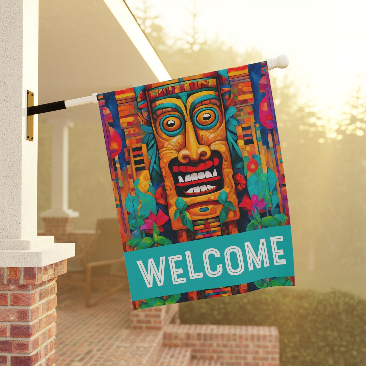 Crazy Tiki Welcome 2-Sided Garden & House Flag/Banner