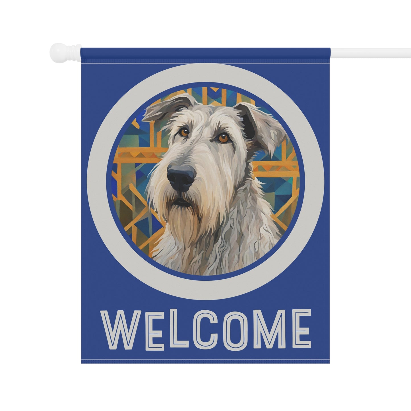 Irish Wolfhound Welcome 2-Side Garden & House Flag/Banner