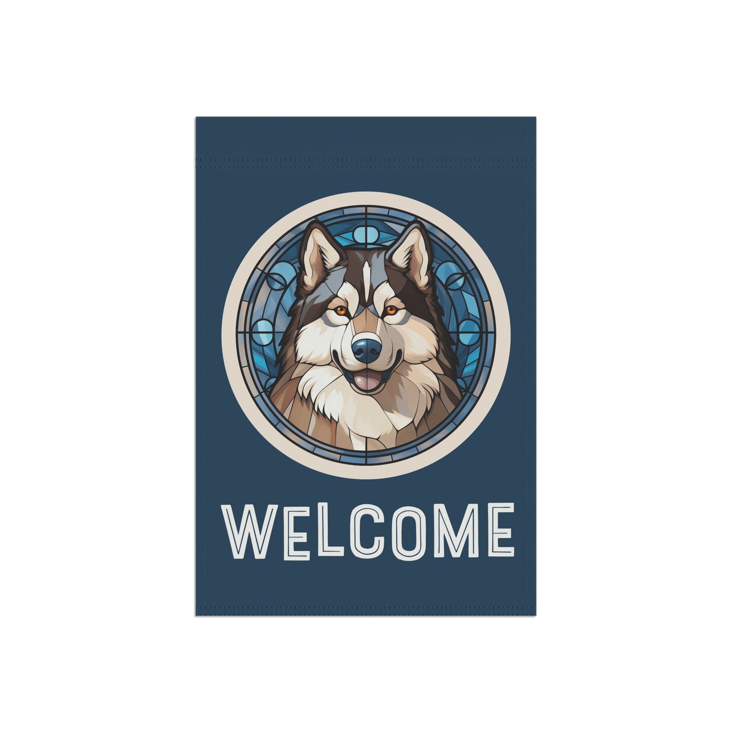 Alaskan Malamute Welcome 2-Sided Garden & House Flag/Banner