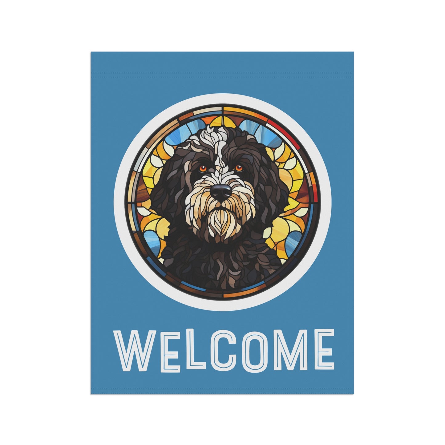 Portuguese Water Dog Welcome 2-Sided Garden & House Flag/Banner