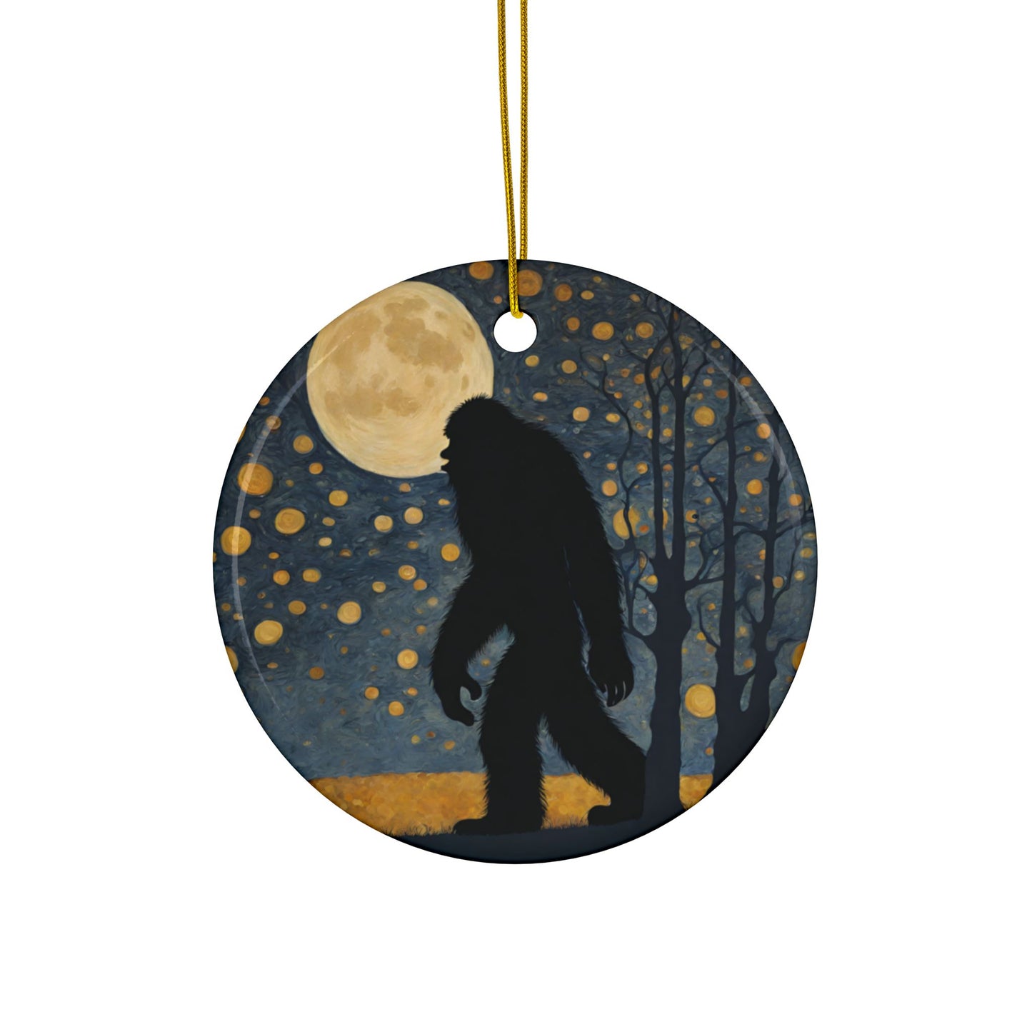 Big Foot 3" Ceramic Ornaments, 2-Side Print, (1pc, 10pcs)